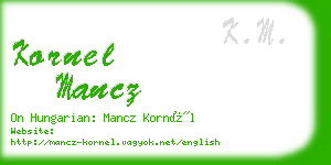 kornel mancz business card